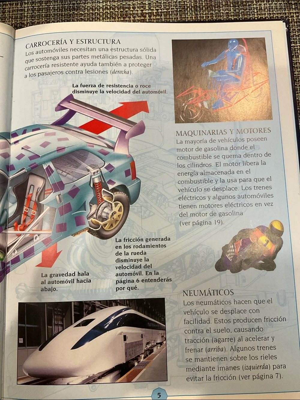 Autos Trenes y Motocicletas - Libro Infantil Educativo-Aviones NWT